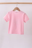 Pink flag bow sequin mom&me top - Aaria Tees Aaria Tees