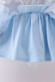 Blue bow star sequin skort set Aaria Tees