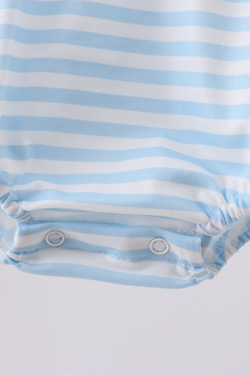 Blue flag embroidery stripe bubble - Aaria Tees Aaria Tees
