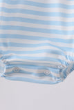 Blue flag embroidery stripe bubble - Aaria Tees Aaria Tees
