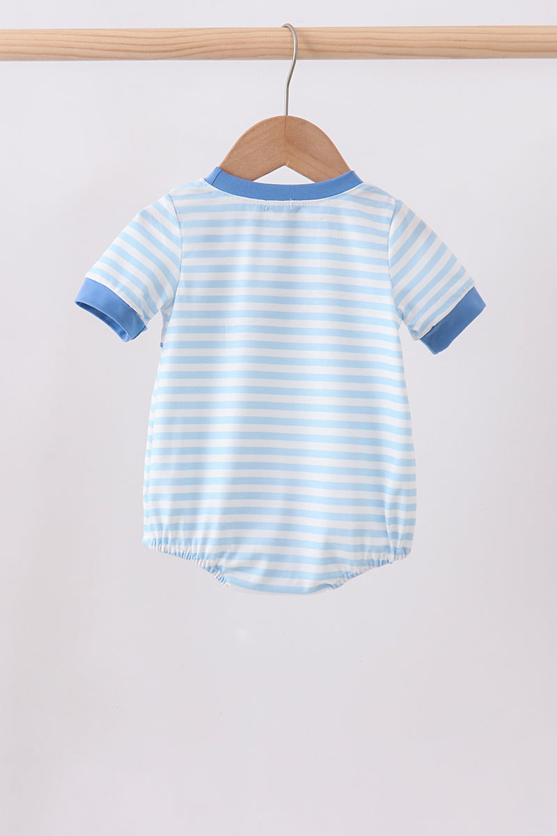 Blue flag embroidery stripe bubble - Aaria Tees Aaria Tees