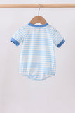 Blue flag embroidery stripe bubble - Aaria Tees Aaria Tees