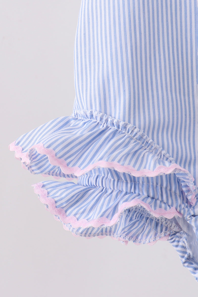 Blue Stripe One-Piece Swimsuit - Aaria Tees Aaria Tees