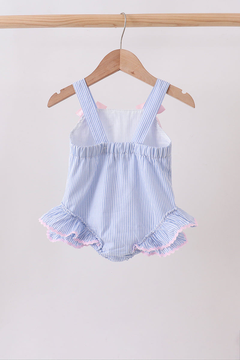 Blue Stripe One-Piece Swimsuit - Aaria Tees Aaria Tees