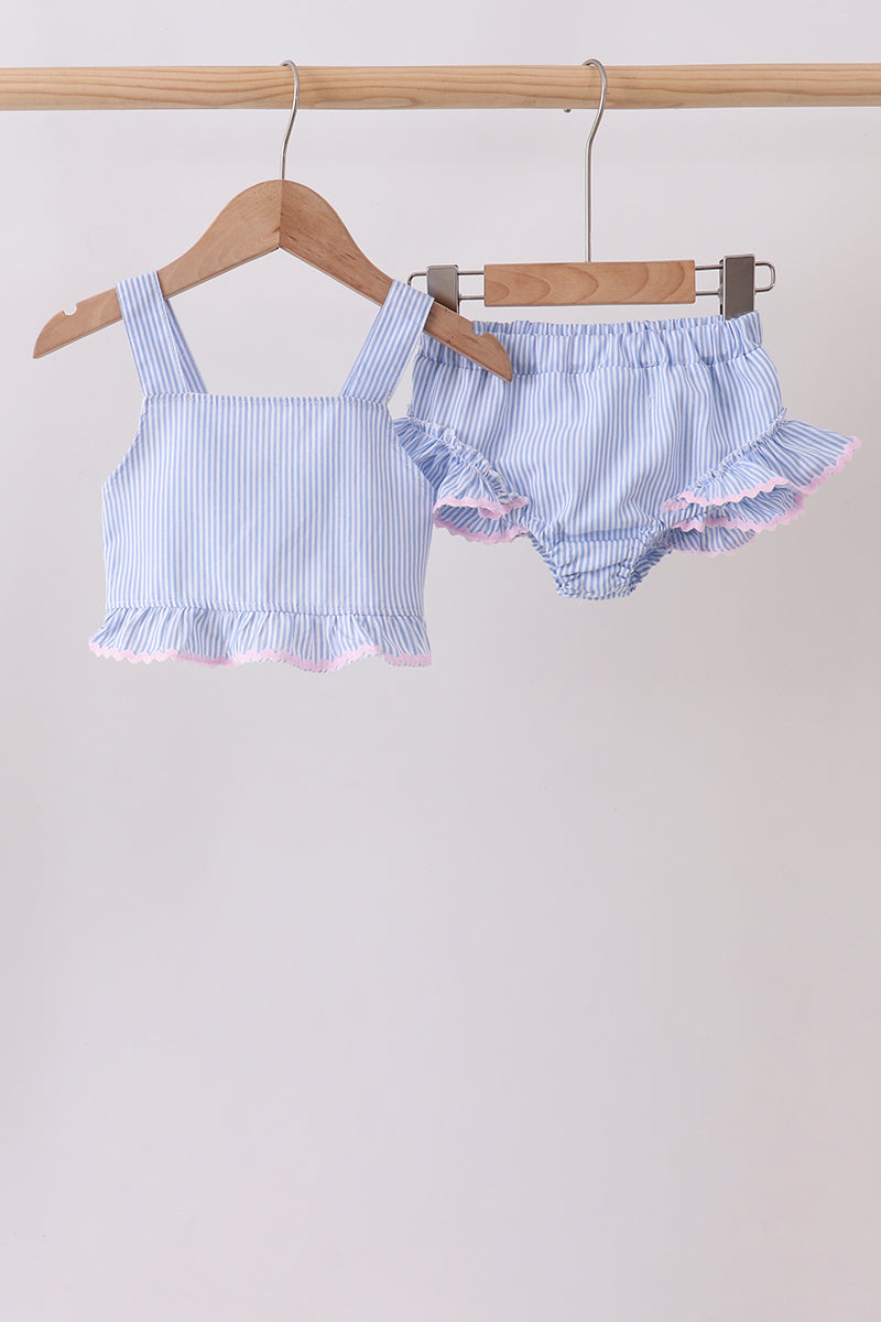 Blue Stripe 2pc Swimsuit - Aaria Tees