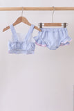 Blue Stripe 2pc Swimsuit - Aaria Tees Aaria Tees