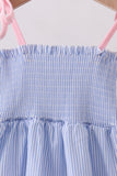 Blue Stripe Smocked Mom Dress - Aaria Tees Aaria Tees