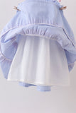 Blue Stripe Smocked Mom Dress - Aaria Tees Aaria Tees