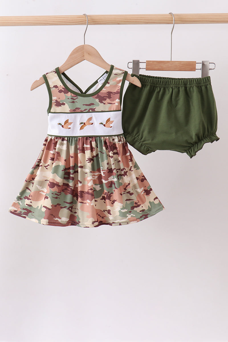 Duck Camo Embroidered Knit Bloomer Set - Aaria Tees Aaria Tees