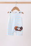Blue Sports Ball Stripe Applique Knit Jon - Aaria Tees Aaria Tees