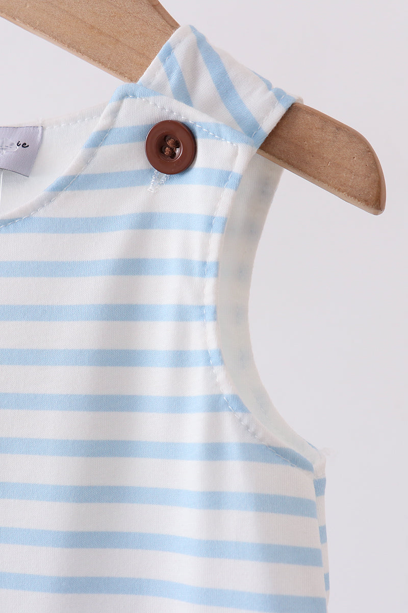 Blue Sports Ball Stripe Applique Knit Jon - Aaria Tees Aaria Tees