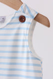 Blue Sports Ball Stripe Applique Knit Jon - Aaria Tees Aaria Tees