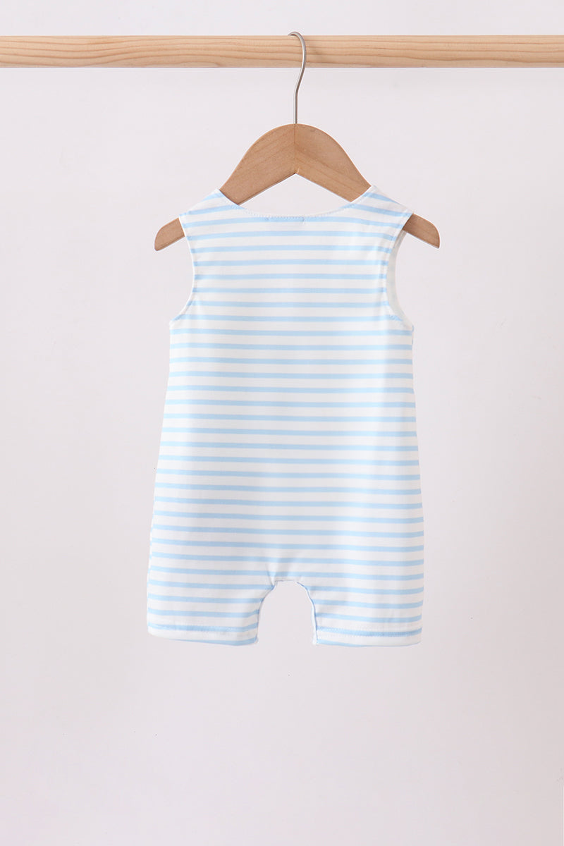Blue Sports Ball Stripe Applique Knit Jon - Aaria Tees Aaria Tees