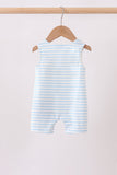 Blue Sports Ball Stripe Applique Knit Jon - Aaria Tees Aaria Tees