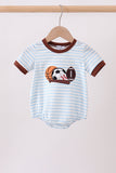 Blue Sports Ball Stripe Applique Knit Bubble - Aaria Tees Aaria Tees