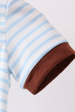 Blue Sports Ball Stripe Applique Knit Bubble - Aaria Tees Aaria Tees