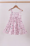 Pink golf print tiered dress - Aaria Tees Aaria Tees