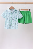 Green golf print shorts set - Aaria Tees Aaria Tees