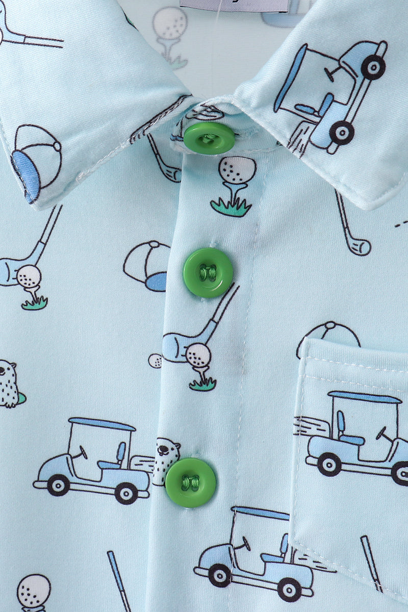 Green golf print shorts set - Aaria Tees Aaria Tees