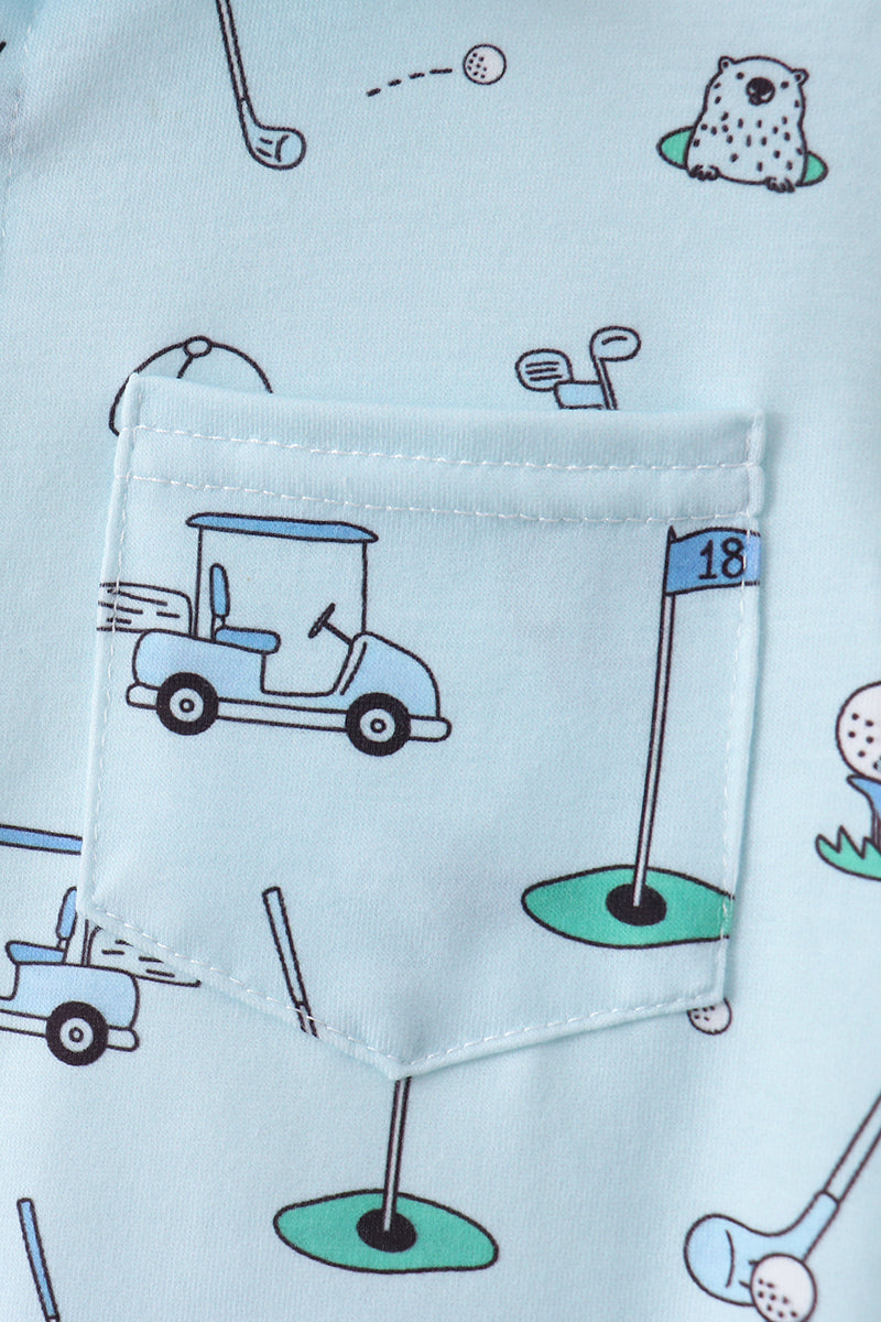 Green golf print shorts set - Aaria Tees Aaria Tees