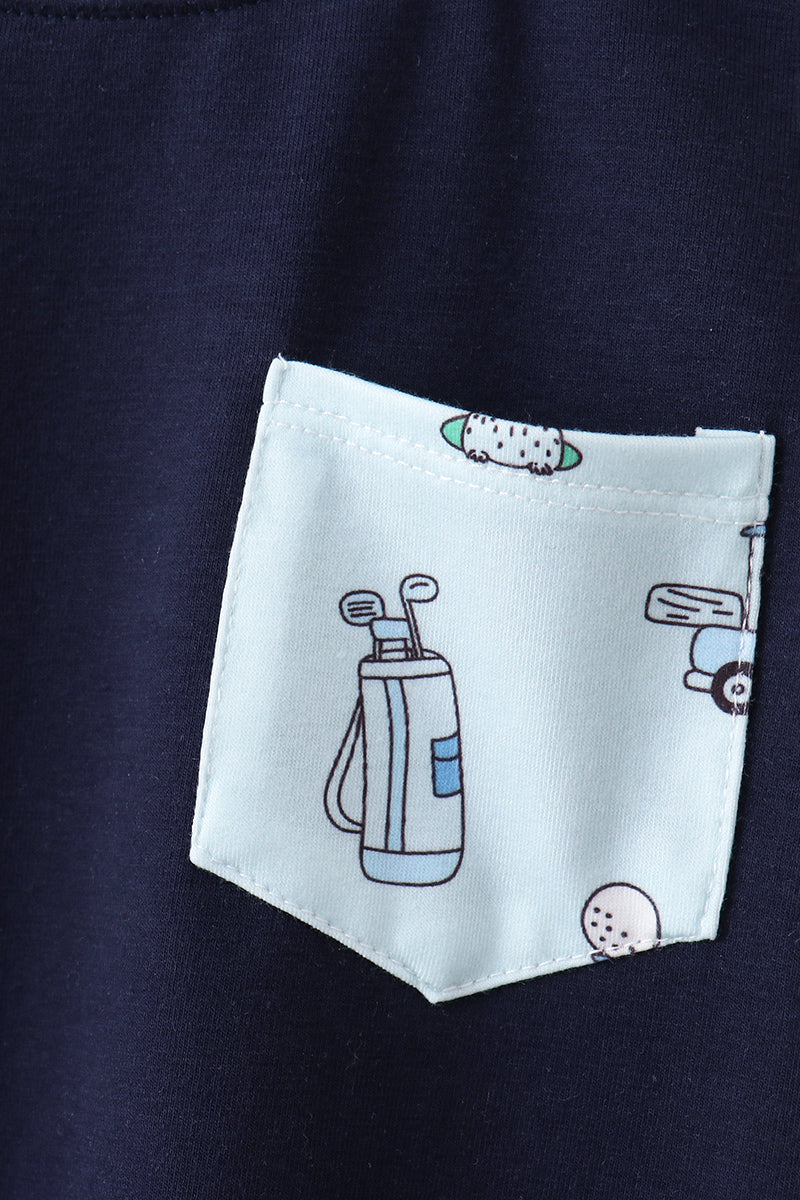 Navy golf print shorts set - Aaria Tees Aaria Tees