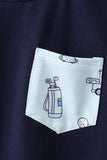 Navy golf print shorts set - Aaria Tees Aaria Tees