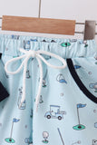 Navy golf print shorts set - Aaria Tees Aaria Tees
