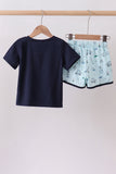 Navy golf print shorts set - Aaria Tees Aaria Tees