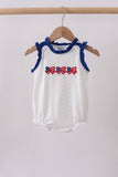 Navy bow applique ruffle bubble - Aaria Tees Aaria Tees