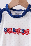 Navy bow applique ruffle bubble - Aaria Tees Aaria Tees