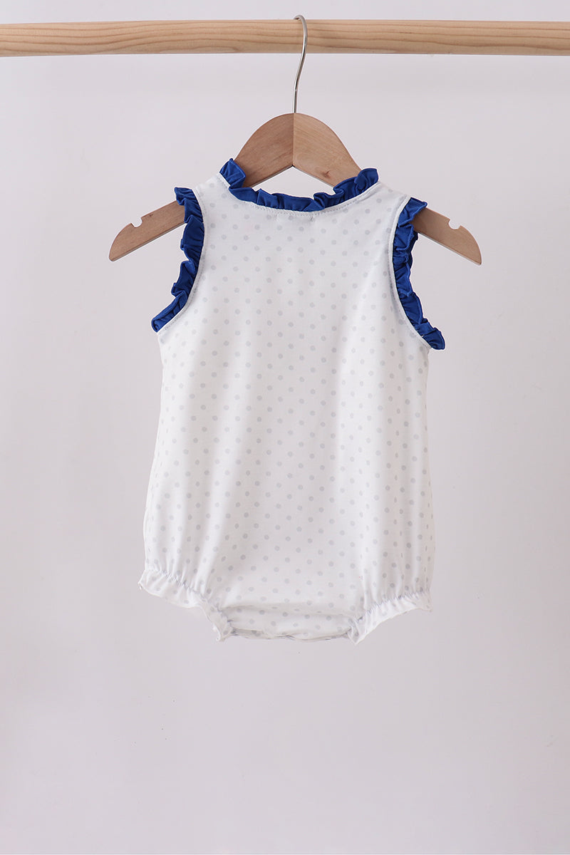 Navy bow applique ruffle bubble - Aaria Tees Aaria Tees