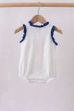 Navy bow applique ruffle bubble - Aaria Tees Aaria Tees