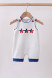 Navy bow applique stripe jonjon - Aaria Tees Aaria Tees