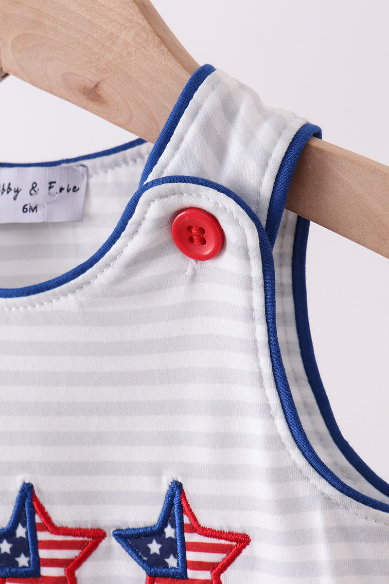 Navy bow applique stripe jonjon - Aaria Tees Aaria Tees