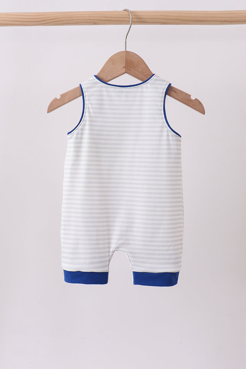 Navy bow applique stripe jonjon - Aaria Tees Aaria Tees