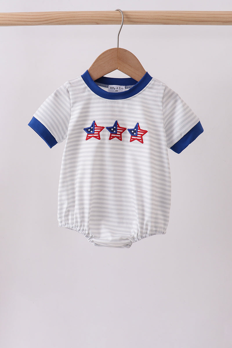 Navy bow applique stripe bubble - Aaria Tees Aaria Tees
