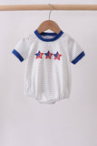 Navy bow applique stripe bubble - Aaria Tees Aaria Tees