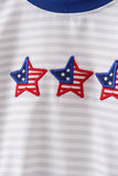 Navy bow applique stripe bubble - Aaria Tees Aaria Tees