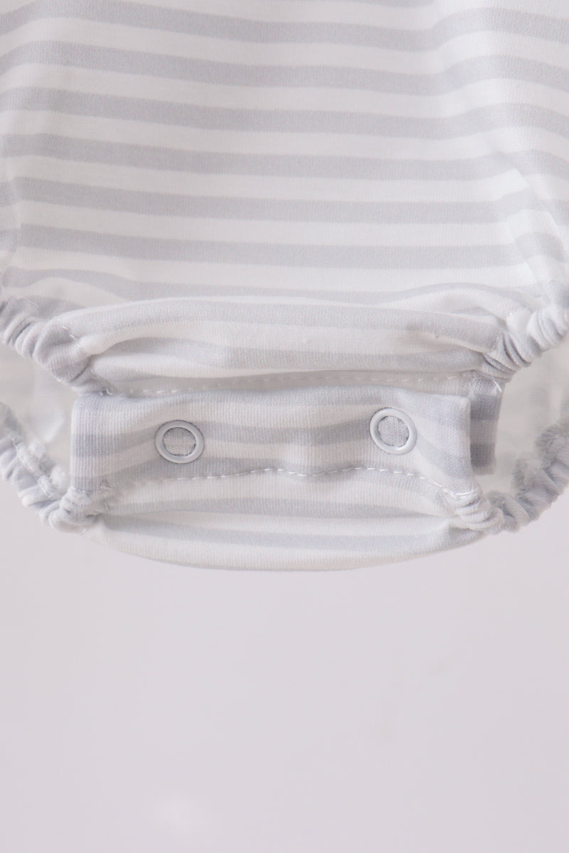 Navy bow applique stripe bubble - Aaria Tees Aaria Tees