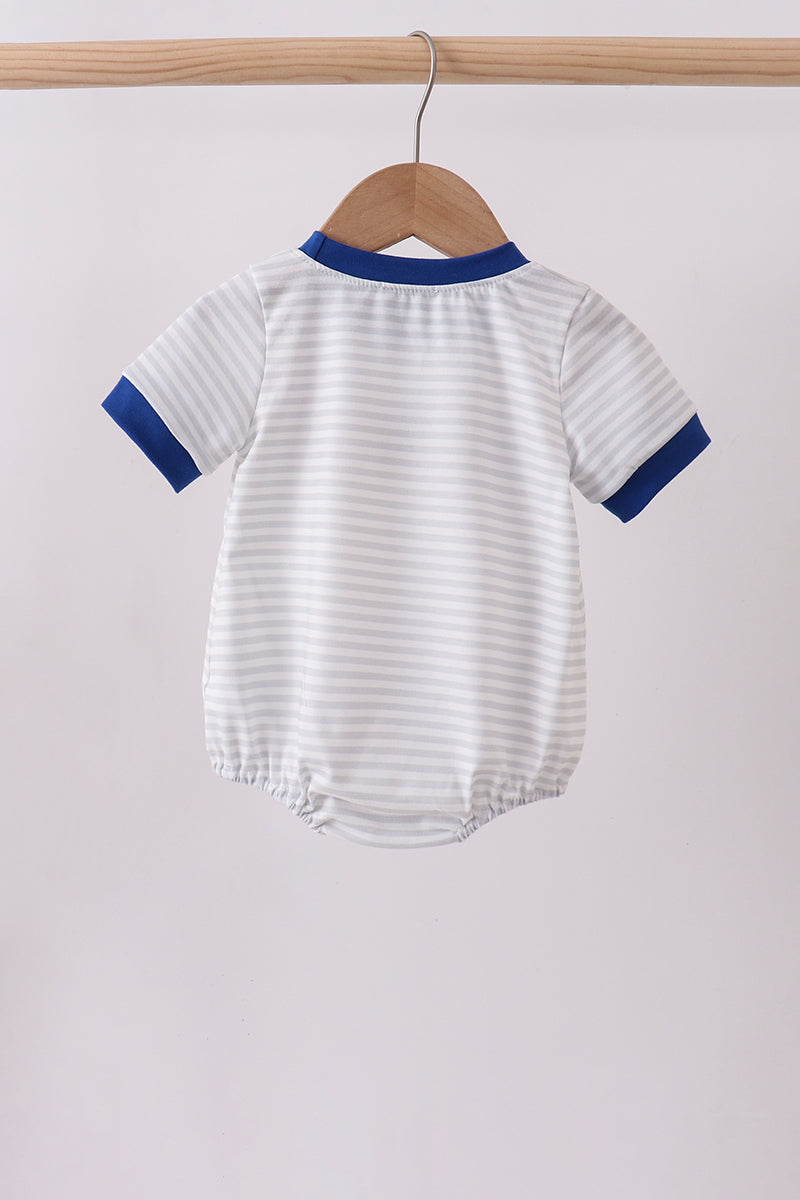 Navy bow applique stripe bubble - Aaria Tees Aaria Tees
