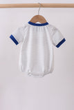 Navy bow applique stripe bubble - Aaria Tees Aaria Tees