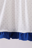 Navy bow applique ruffle dress - Aaria Tees Aaria Tees