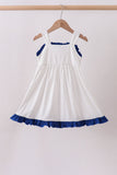 Navy bow applique ruffle dress - Aaria Tees Aaria Tees