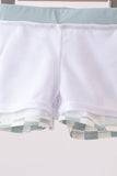 Sage Checker UPF Swim Trunks Aaria Tees