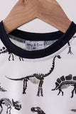 Navy dinosaur print bubble - Aaria Tees Aaria Tees