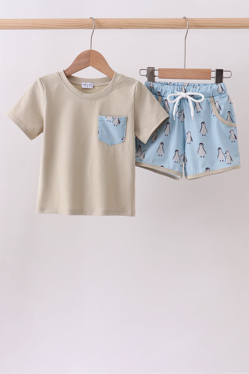 Penguin print shorts set - Aaria Tees Aaria Tees