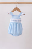 Blue Bow Smocked Embroidered Jacquard Bubble Aaria Tees