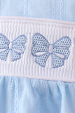 Blue Bow Smocked Embroidered Jacquard Bubble Aaria Tees