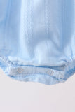 Blue Bow Smocked Embroidered Jacquard Bubble Aaria Tees