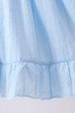 Blue Bow Smocked Embroidered Jacquard Set - Aaria Tees Aaria Tees